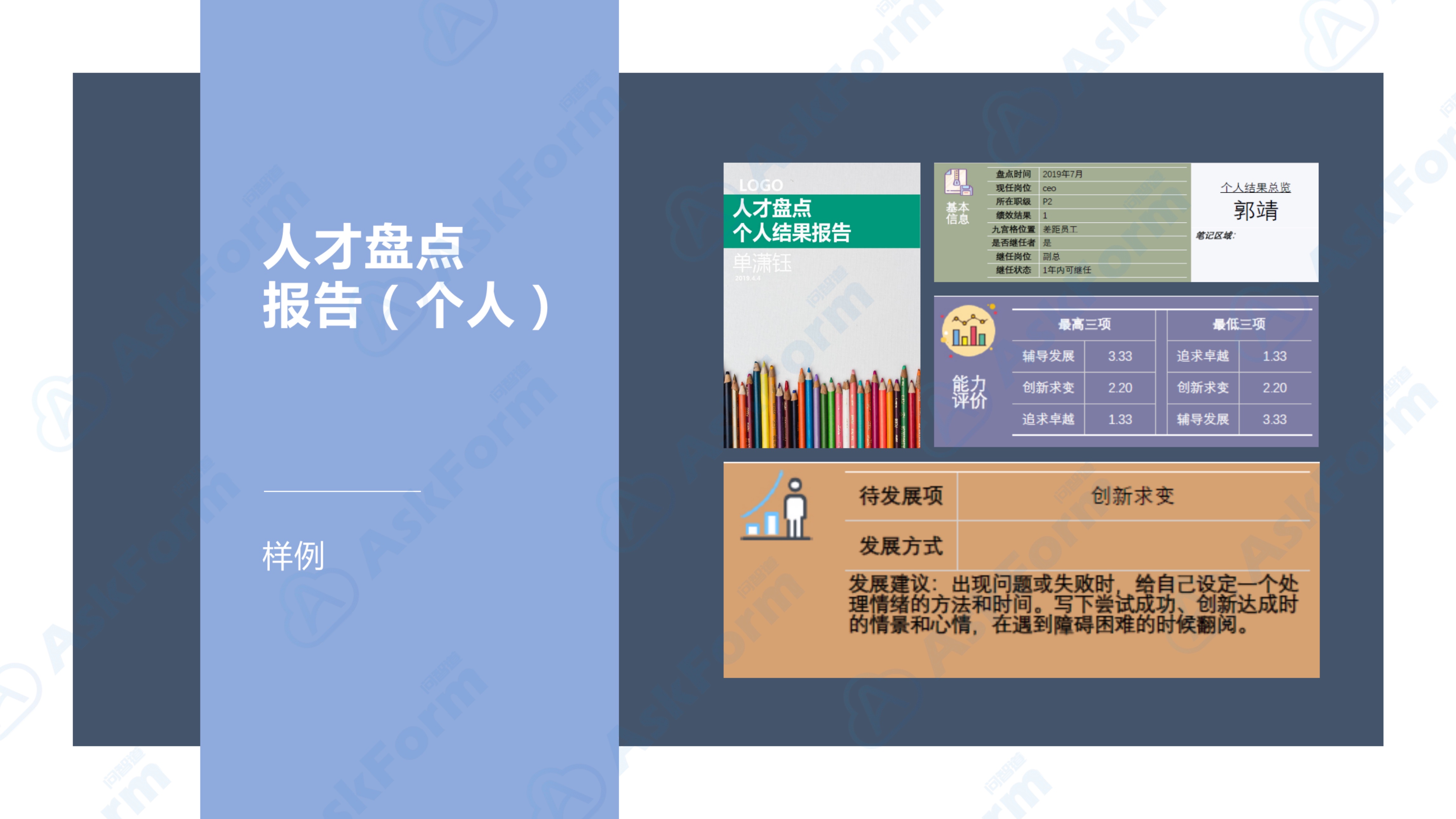 AskForm360度评估产品介绍_人才盘点个人报告